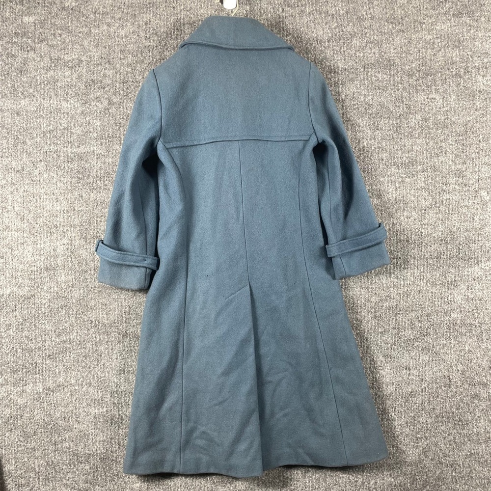 Vintage Sears JR Bazaar Coat Womens Small Blue Wool Blend Long Button Front 70s - Picture 14 of 15